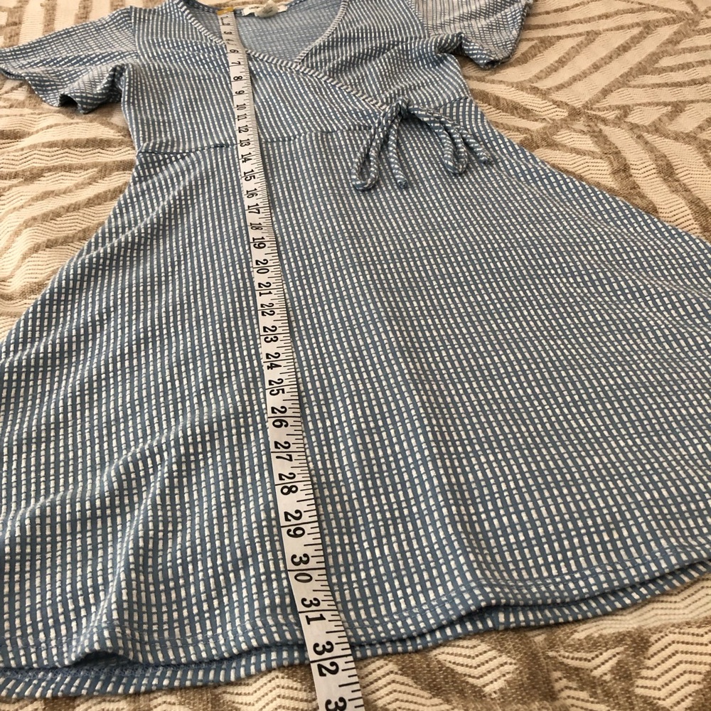 Caution To The Wind Sky Blue Wrap Midi Dress - Picture 6 of 11